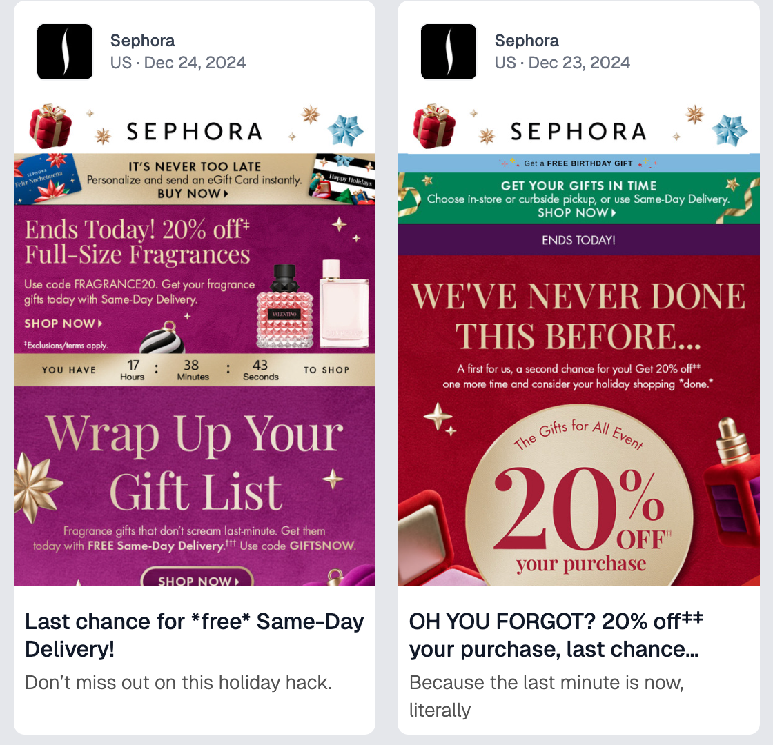 email retargeting example sephora
