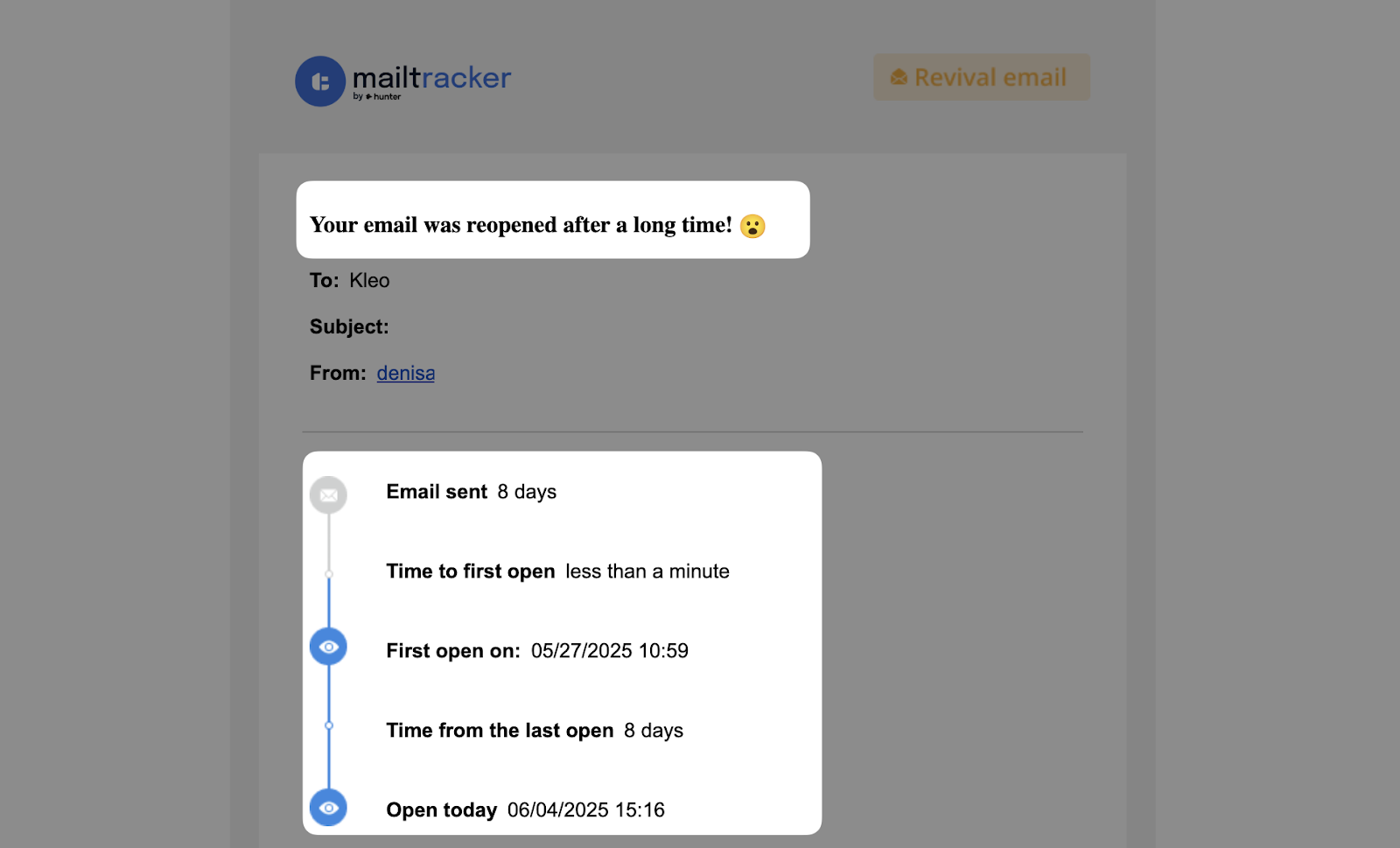 mailtracker notification - email reopened
