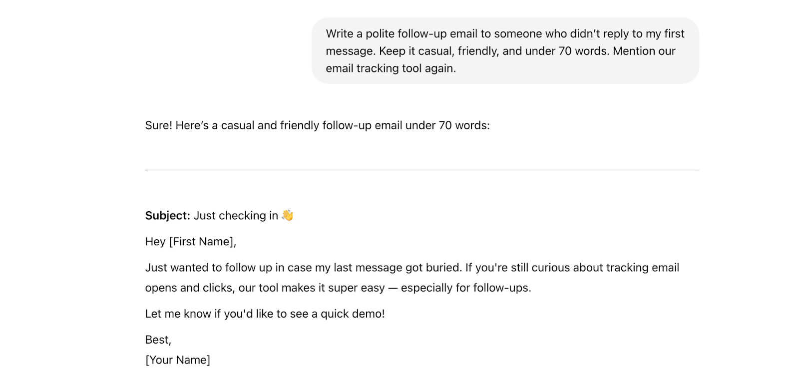 The Friendly Follow-Up chatgpt example