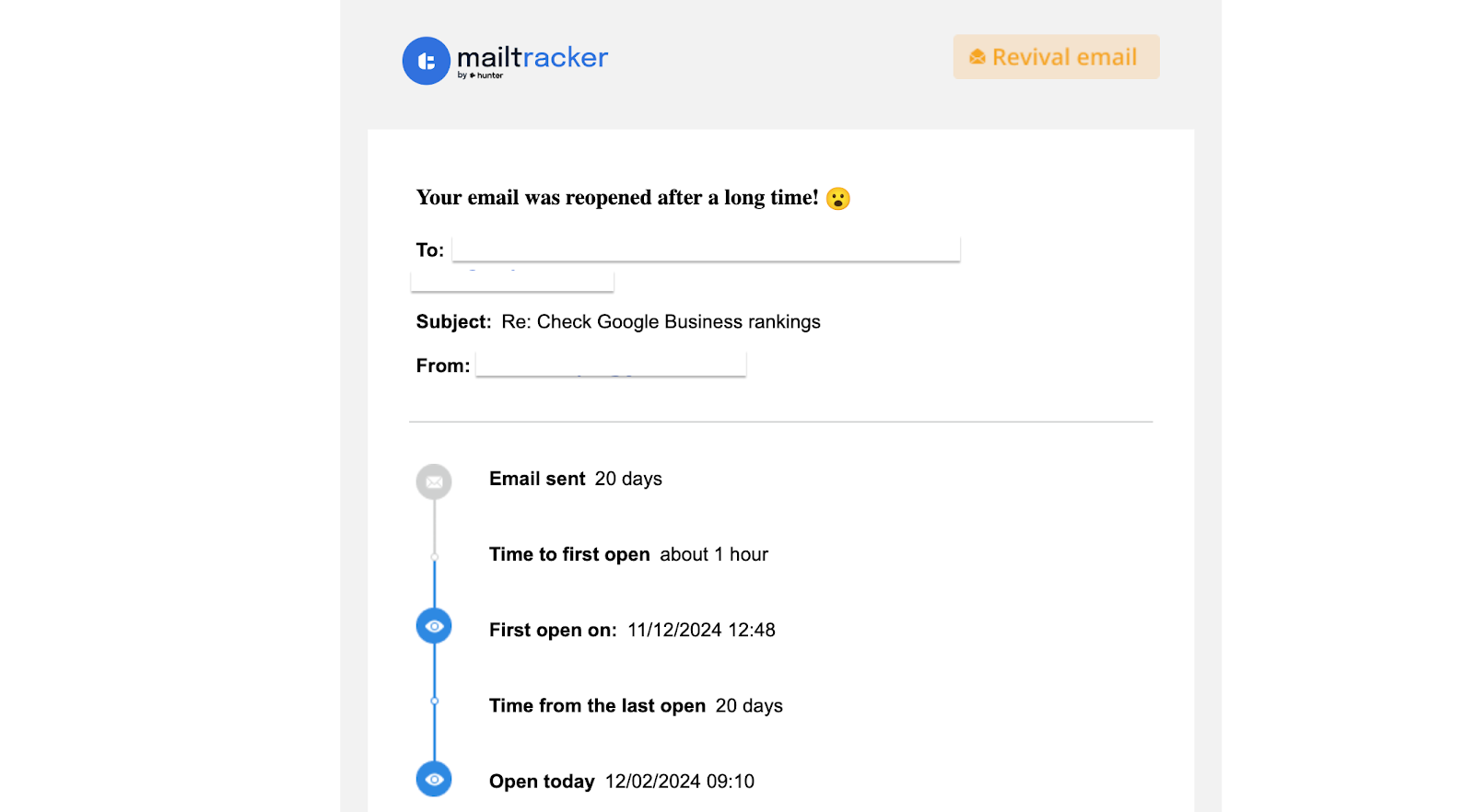 email reopened mailtracker