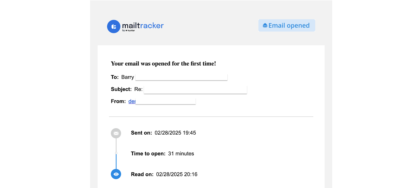 real time notifications mailtracker