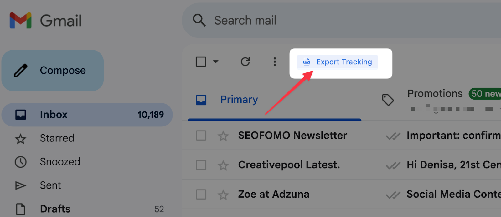 export tracking with mailtracker