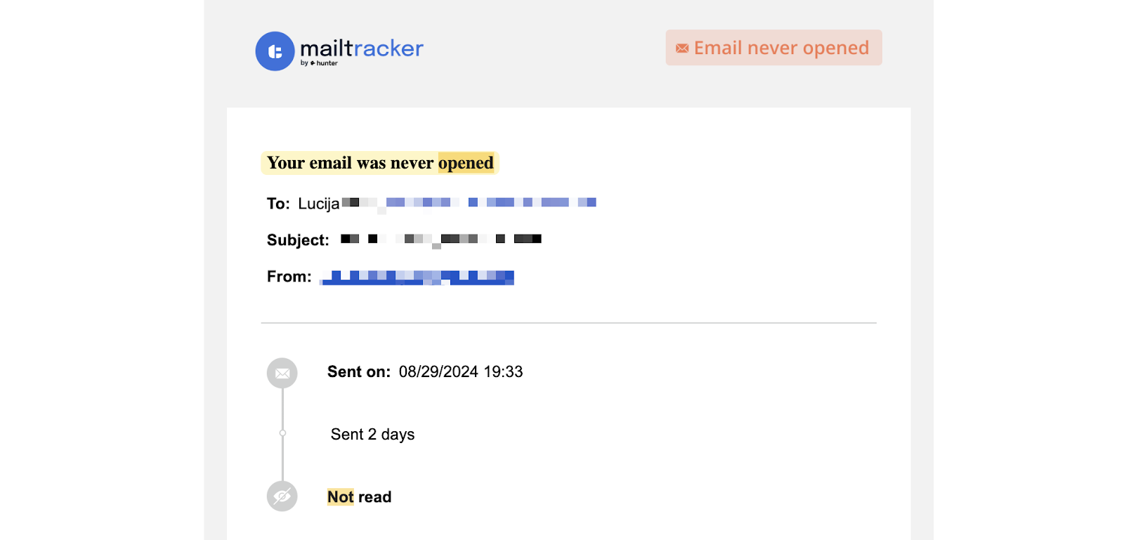 email never opened with mailtracker