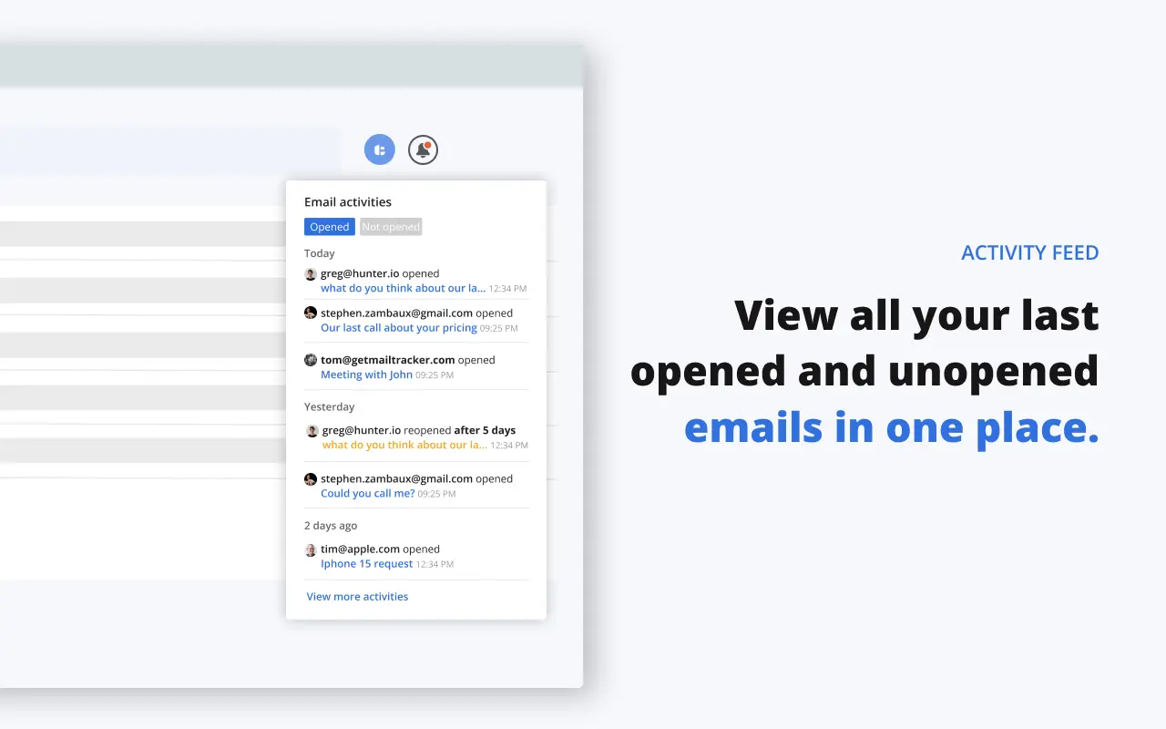 MailTracker email activity