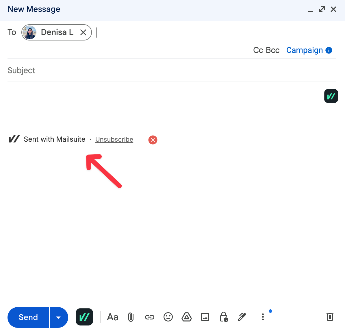 sent with mailsuite signature