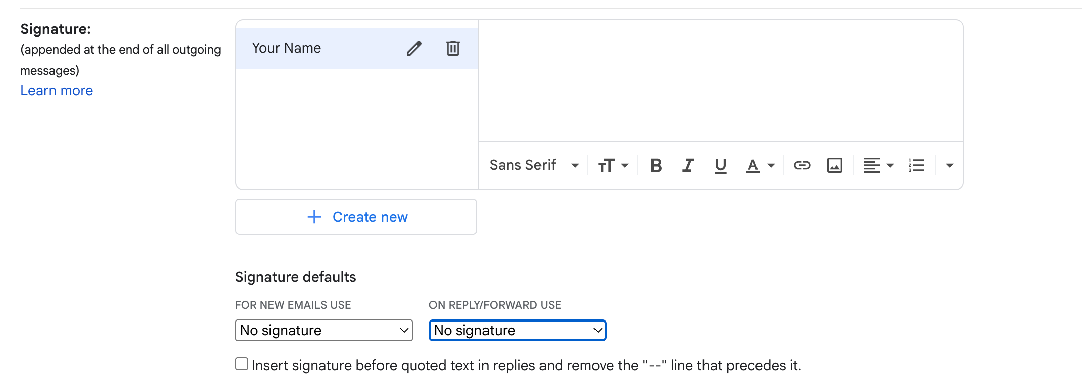 signature editor gmail