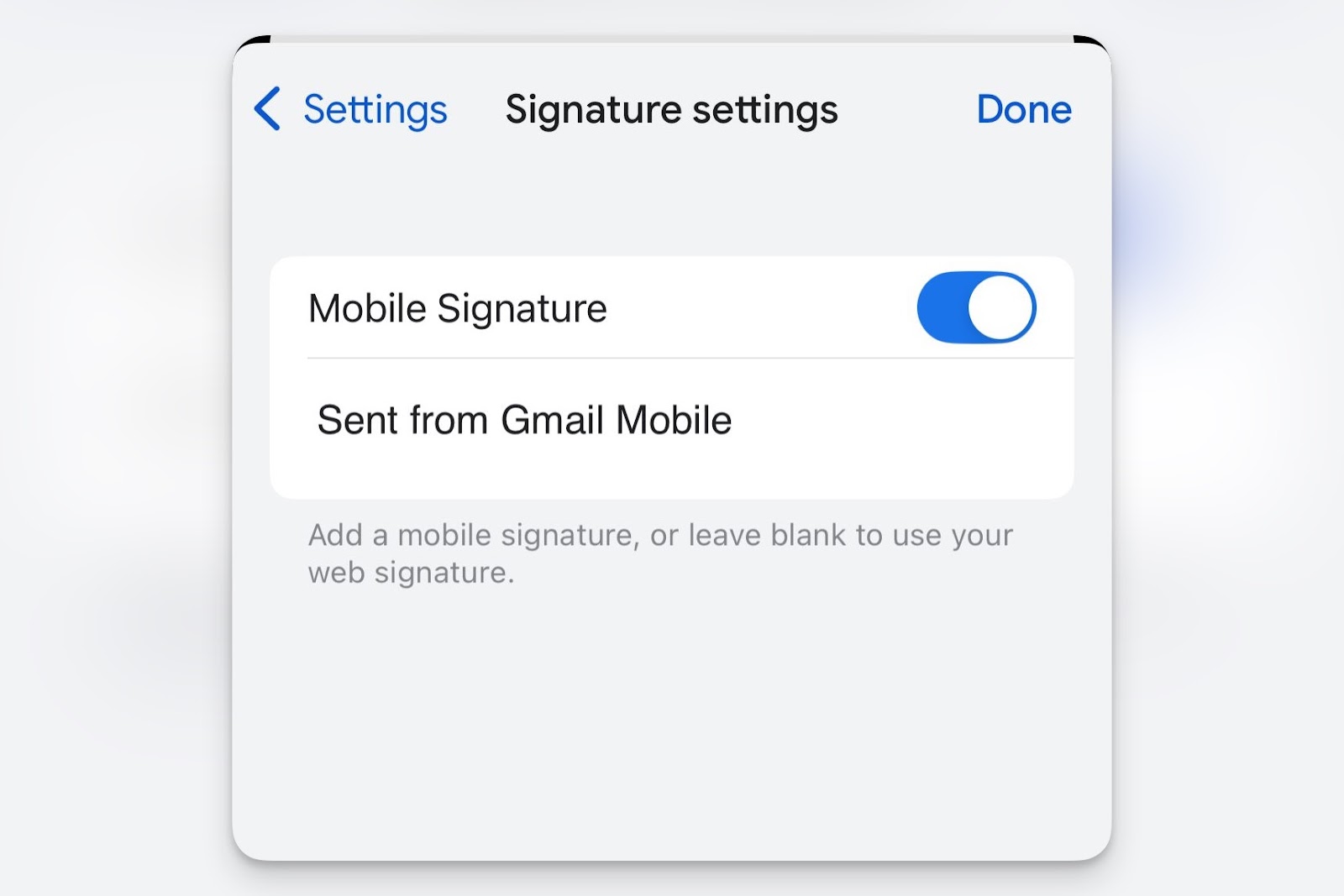 mobile signature setting gmail mobile ios