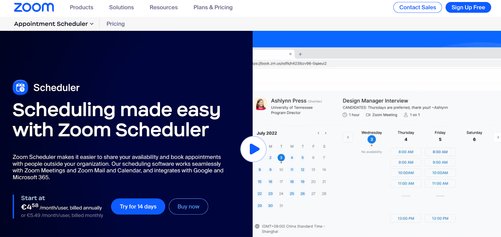 zoom scheduler