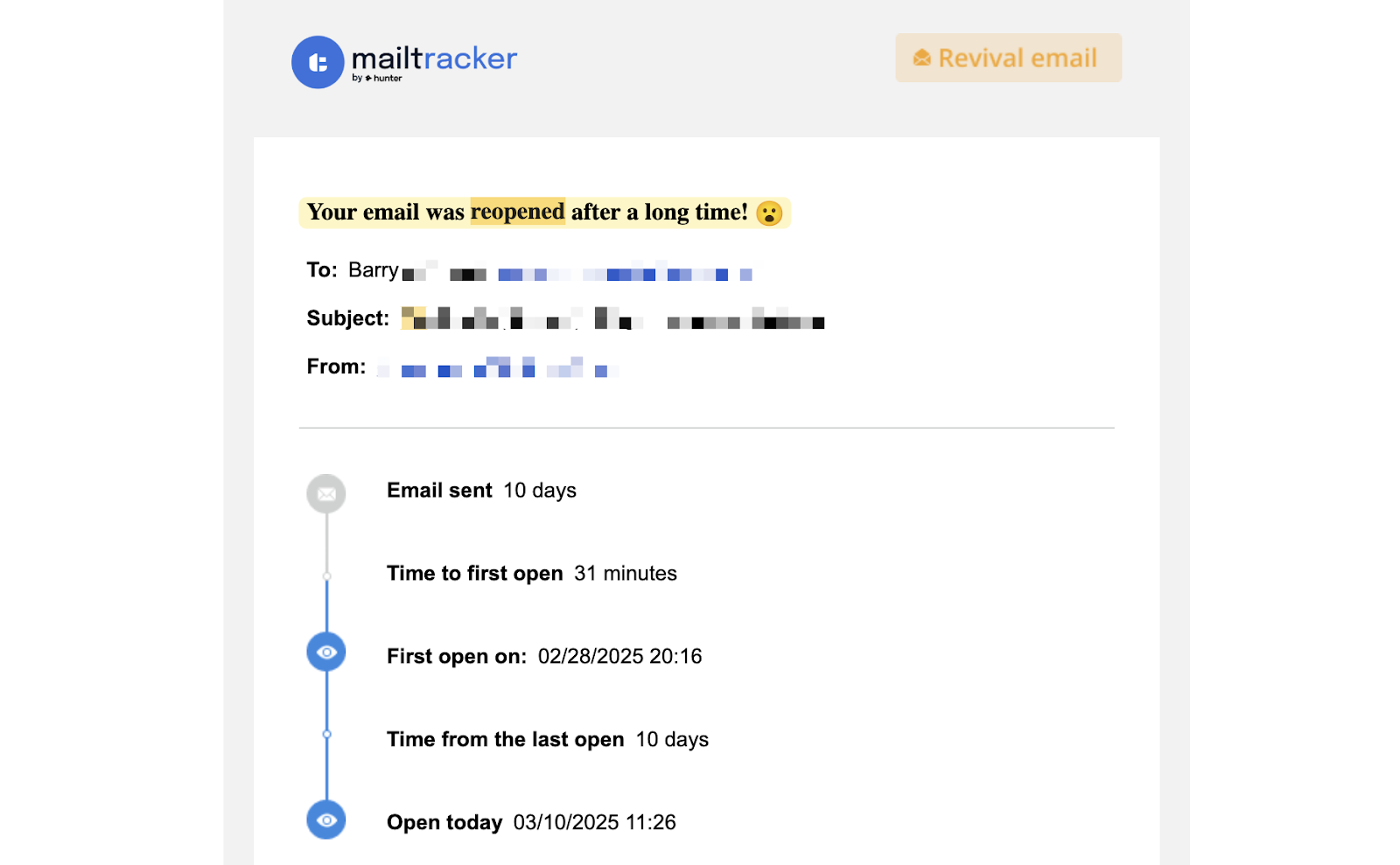 track engagement over time with mailtracker