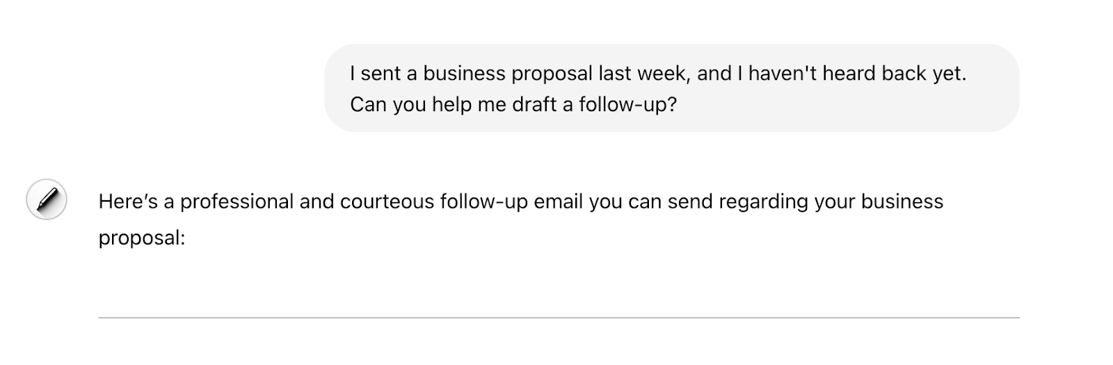 chatgpt follow up example