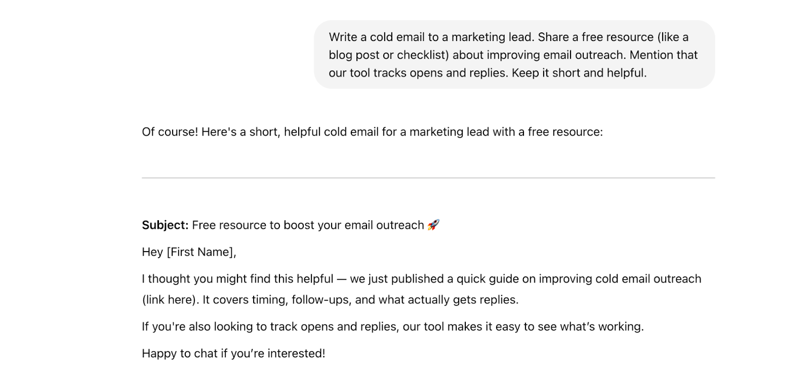 The Resource-Sharing Email chatgpt example
