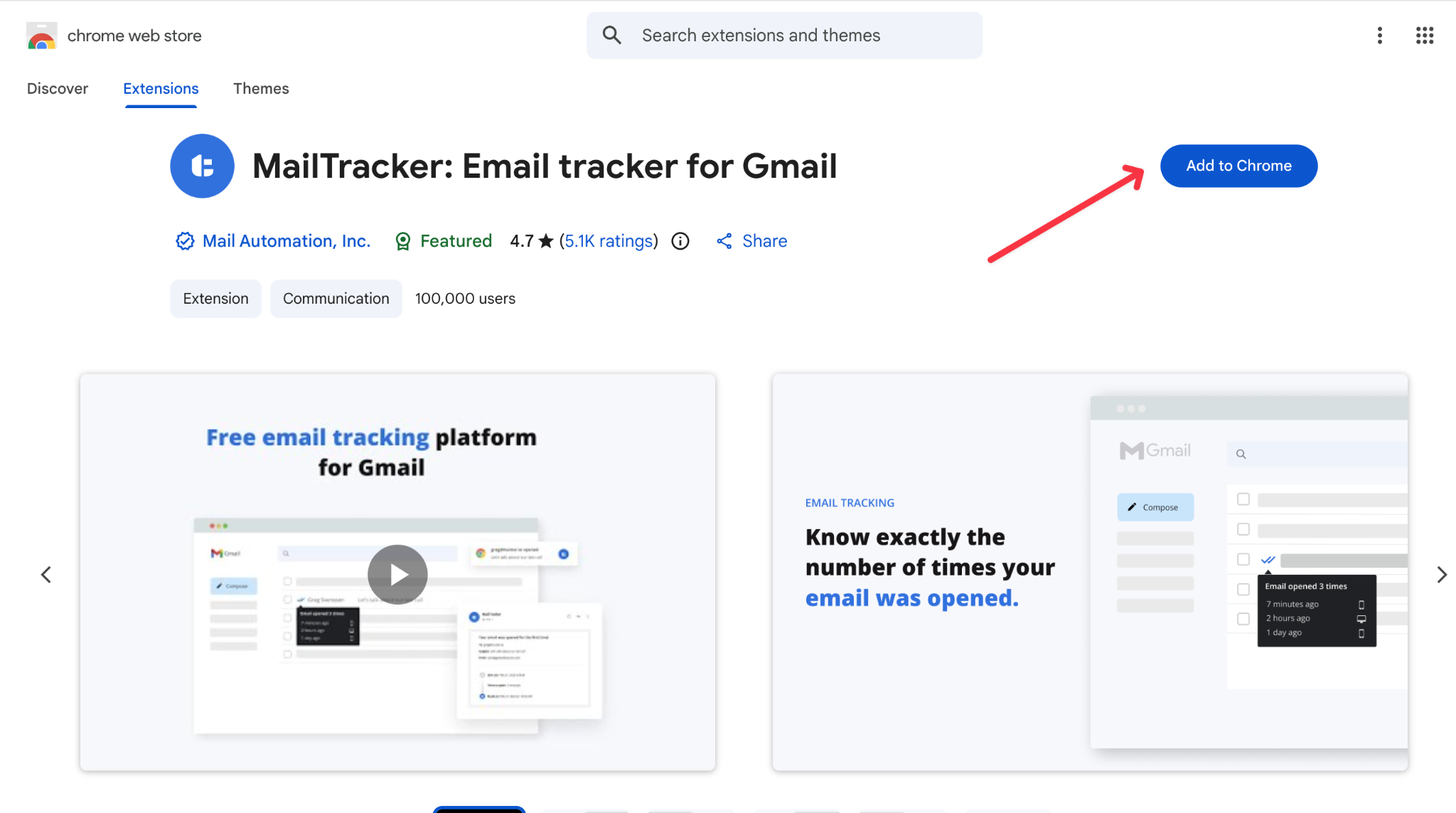 mailtracker chrome extension for email tracking