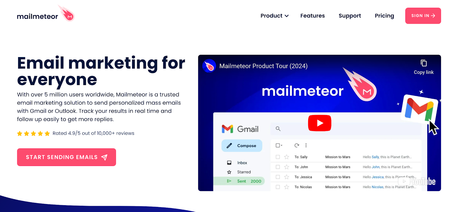 Mailchimp alternatives: Mailmeteor