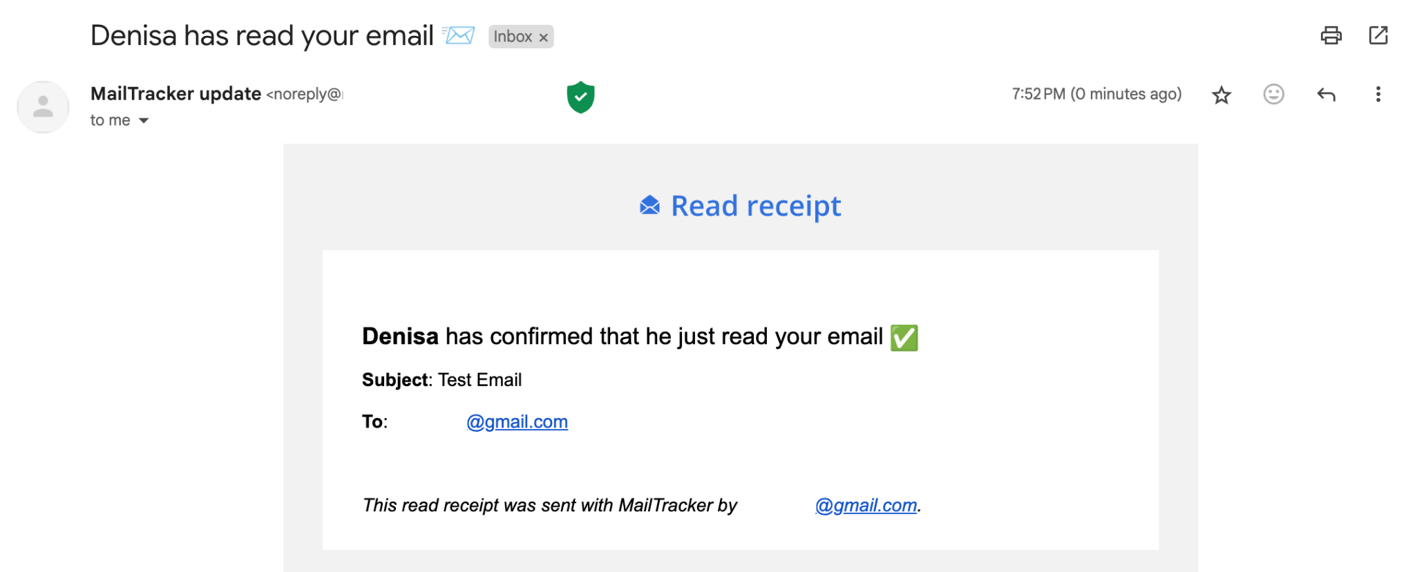 email the sender receives after you confirm mailtracker